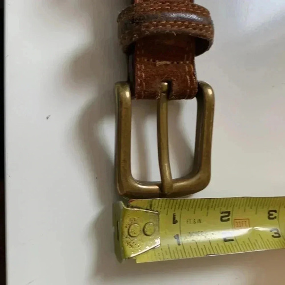 Eddie Bauer brown, thick& sturdy vintage leather belt with  suede - Picture 5 of 9